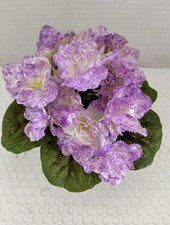 ARTIFICIAL 6" Miniature African Violet - PURPLE SMOKE