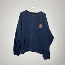 Vintage 90s Planet Hollywood Chicago Crewneck Sweatshirt Ribbed Large Distressed