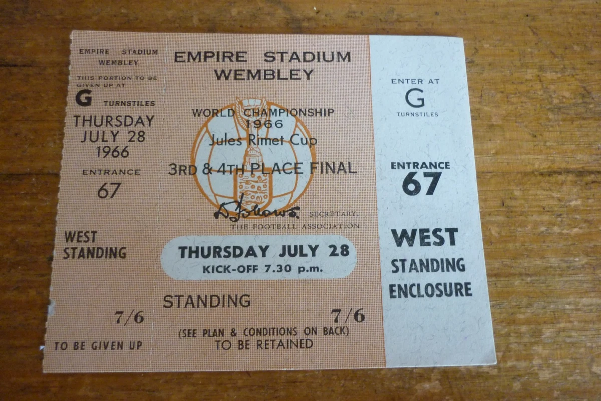 Ticket Match Portugal - Angleterre 1955 - Extrêmement Rare - Souvenir Foot