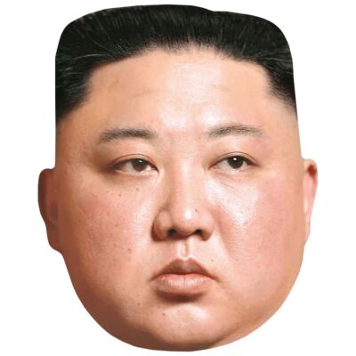 Kim Jong-un (Black Hair) Celebrity Mask, Flat Card Face
