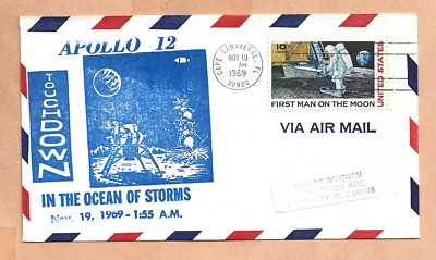 APOLLO  12 IN THE OCEAN OF STORMS NOV 19,1969 CAPE  SPACE COVER NASA