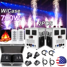 2X Cold Spark Machine DMX512 Spark Firework Machine with Flight Case White