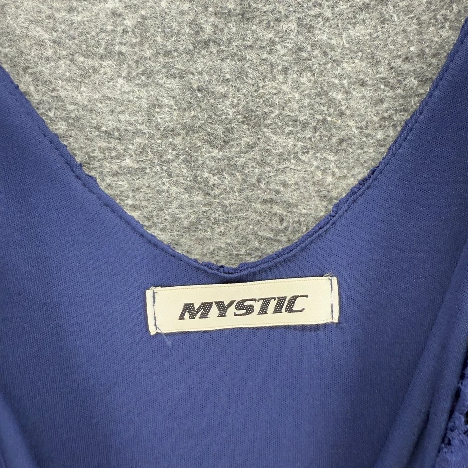 Vestido Mystic Mujer XL Azul Floral Crochet Funda Midi Cuello en V Sin Mangas Forrado Foto 3 de 4