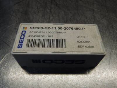 Seco Carbide Tip Drill Inserts QTY2 SD100-B2-11.00-2076480-P (LOC968B)