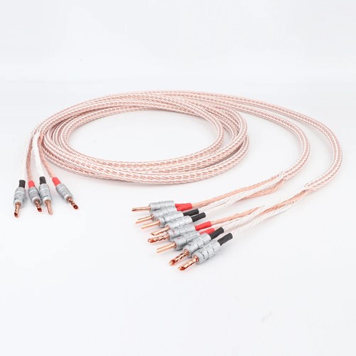 Pair HiFi Single/Bi-Wire Speaker Cable OCC Copper Audio LoudSpeaker Line for AMP - Picture 11 of 11