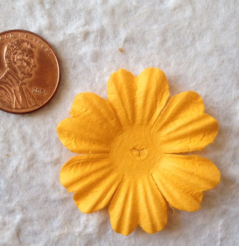 10 Flores Pétalos Flores Calabaza Naranja Calabaza Hecho a Mano Morera Papel Otoño  Foto 2 de 4