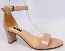 Nine West Womens PRUCE Ankle Strap Heels Dress Sandals Size 7.0 M, Natural Paten