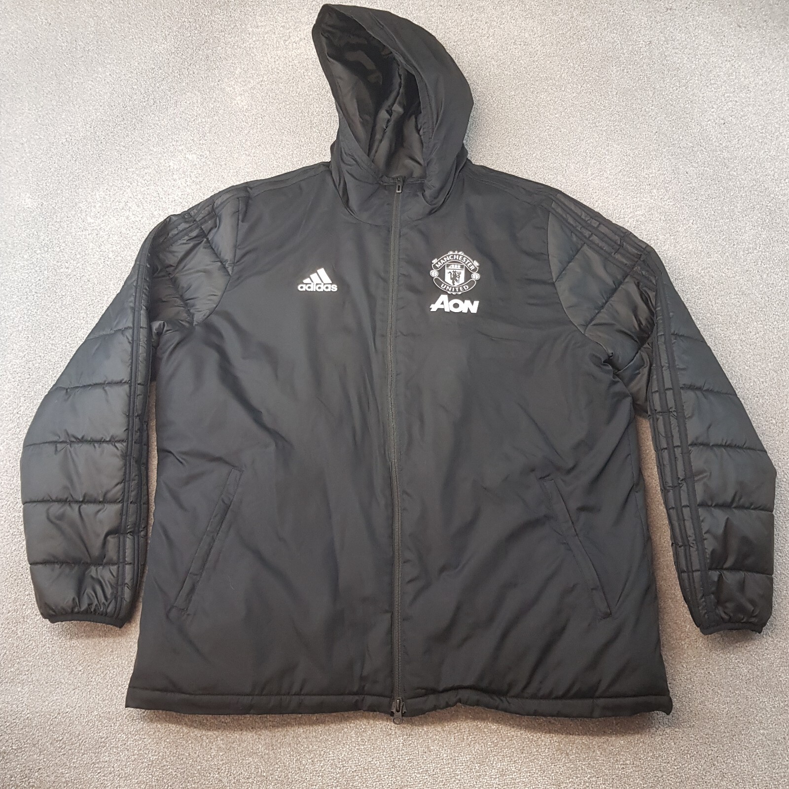 Adidas Manchester United Mens Jacket XL Black 2019/20 Puffer Bench
