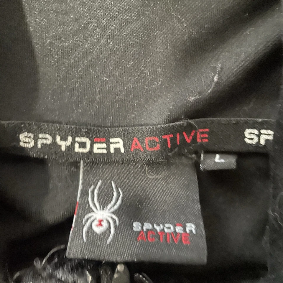 Spyder Active Hombre Sudadera con Capucha Cuarto Cremallera Pullover Ligero Talla Grande Negro Foto 2 de 4