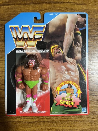 WWF HASBRO MOC SERIES 1 THE ULTIMATE WARRIOR Green...