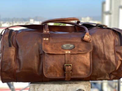 Herren Leder Retro Vintage Groß Duffel Reise Fitness Reisetasche Extra Übergröße