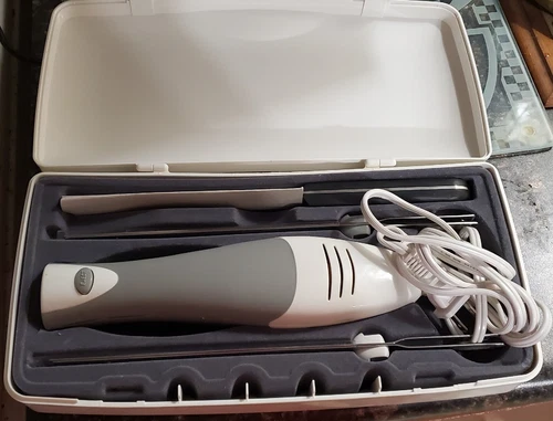 GE Electric Knife Carving Set Bread, Meat Blades, and Fork, Tested, Working