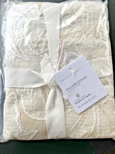 1 Pottery Barn Francesca IVORY Hand Embroidered Pillow Cover 24” Square NEW