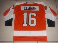 BOBBY CLARKE SIGNED PHILADELPHIA FLYERS  CUSTOM JERSEY. HOF 87, JSA CERTIFIED.
