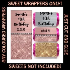 Personalised Glitzy DIY Mini Love Heart Sweet WRAPPERS ONLY Hen Party