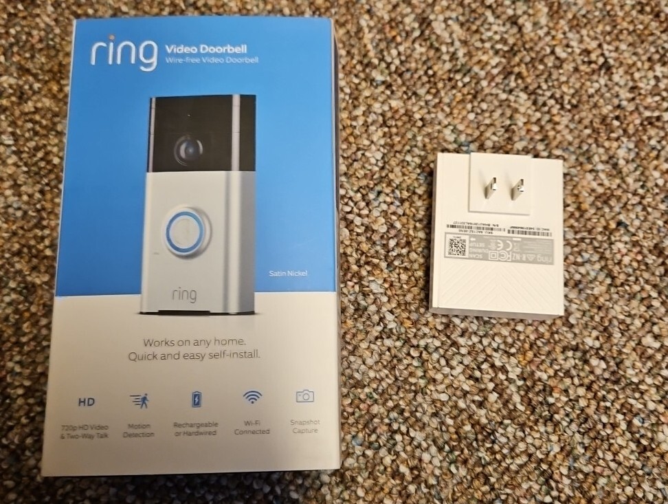 Ring 8VR1S5SEN0 Wireless Video Doorbell Satin Nickel Ring Doorbell