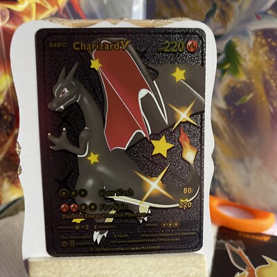 Charizard V Black Foil Fan Art Card Hp220 NM | eBay