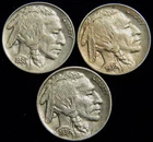 1936 PDS Set of Buffalo Nickels, AU & EF Grades, Original Surfaces, Problem Free