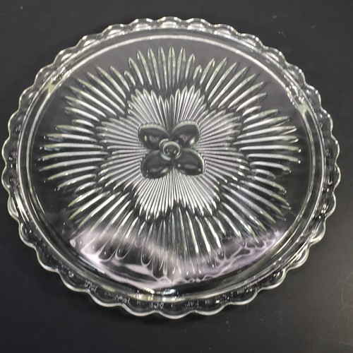Vintage Indiana Glass #3355 Crystal Glass Footed Cake Dessert Plate Tray 11.25" - Picture 24 of 24