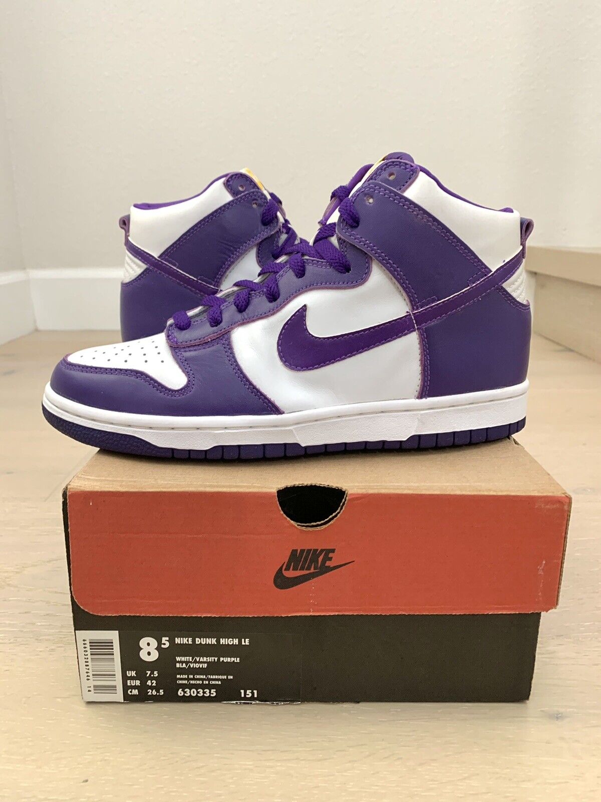 Nike Dunk High LE Varsity Purple 1999 Co.jp City Attack SB Size 8.5