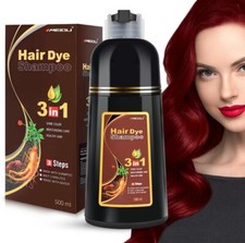Wine red 3 in 1 Hair Shampoo Instant Hair Dye Herbal Ingredients 500ml