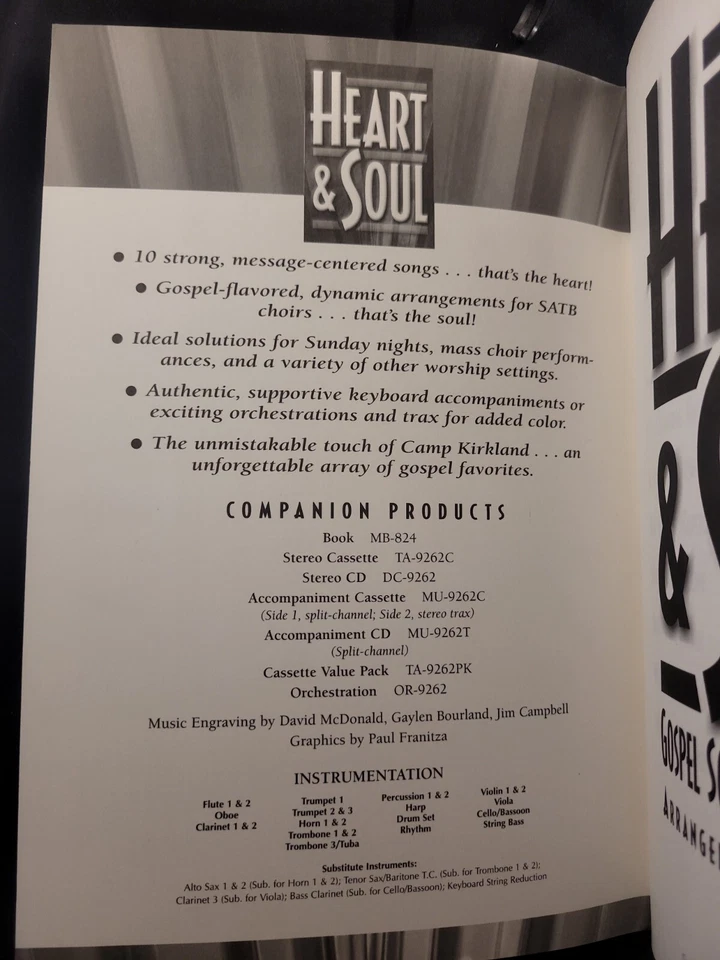 Heart & Soul: Gospel Songs Gospel Style Camp Kirkland 1999 Songbook - Image 4 of 4