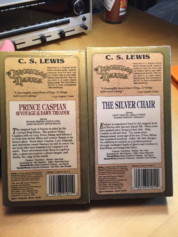 The Silver Chair & Prince Caspian 2 VHS Tapes BBC 1988 CS Lewis Narnia