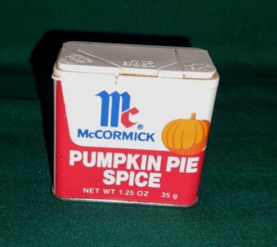 Vtg McCormick Schilling Pumpkin Pie Spice Tin Halloween Pumpkin JOL-Full 1.25oz