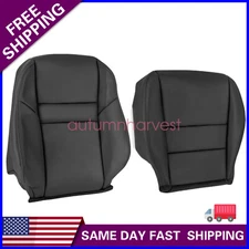 For 03-07 Honda Accord Driver Bottom & Top Replacement Leather Seat Cover Black
