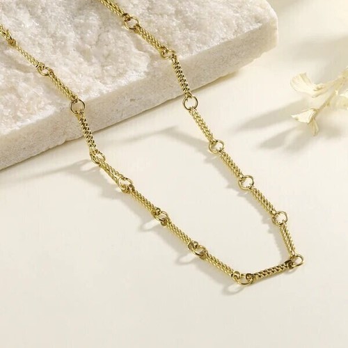 Collier Chaîne Satellite Doré - Occasion En Très Bon état, Métal Et Résine