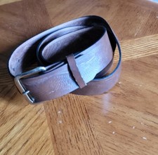 Vintage USA made HAND TOOLED leather belt 48" EAGLE MOUNTAIN Pattern