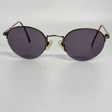 Vintage Marchon Superthin 3 Bronze Round Half Rim Sunglasses FRAMES ONLY H15911