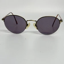 Vintage Marchon Superthin 3 Bronze Round Half Rim Sunglasses FRAMES ONLY H15911