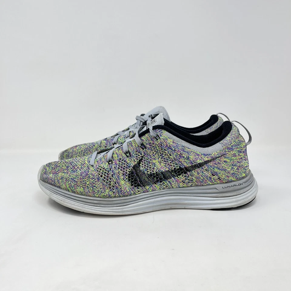 Nike Flyknit Lunar 1 Gray Multicolor Athletic Running Shoes Women's Size 9.5 - Image 2 of 4