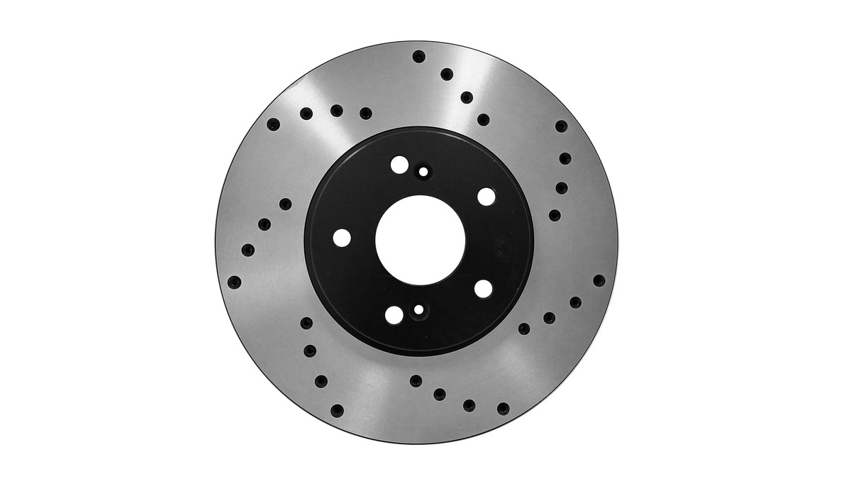 Front E-Coat Drilled Brake Rotors Ceramic Pads] Fit 12-16 Volvo