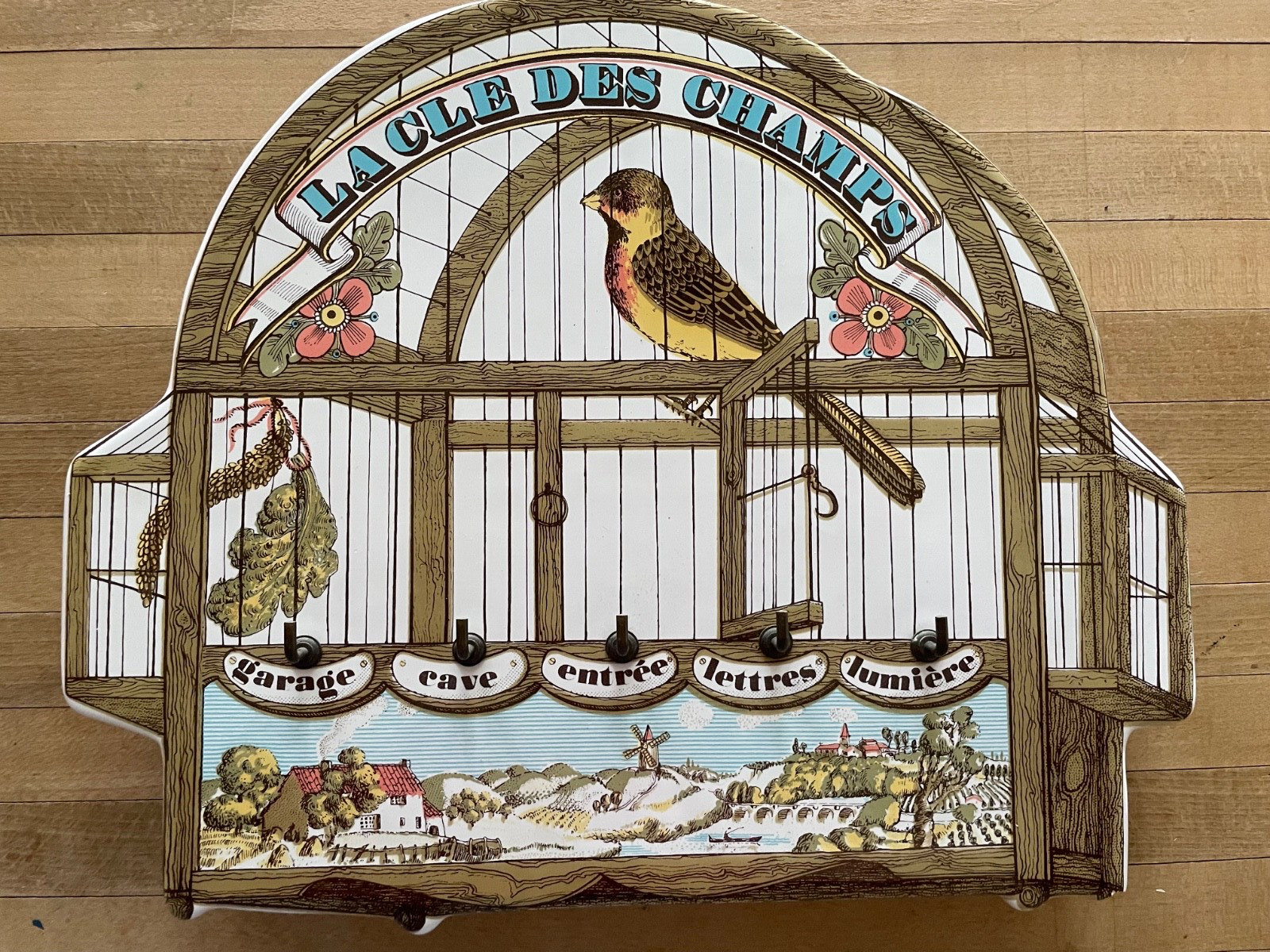 Vintage Estello 2 Made in France Ceramic Key Rack