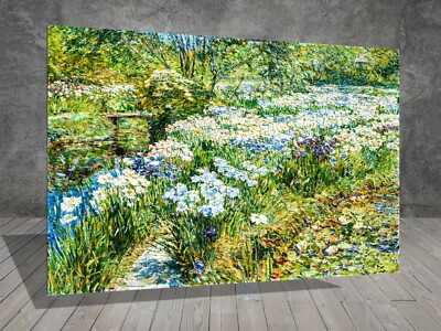 Childe Hassam Der Wassergarten BLUMENLANDSCHAFT LEINWANDBILD KUNST POSTER 835