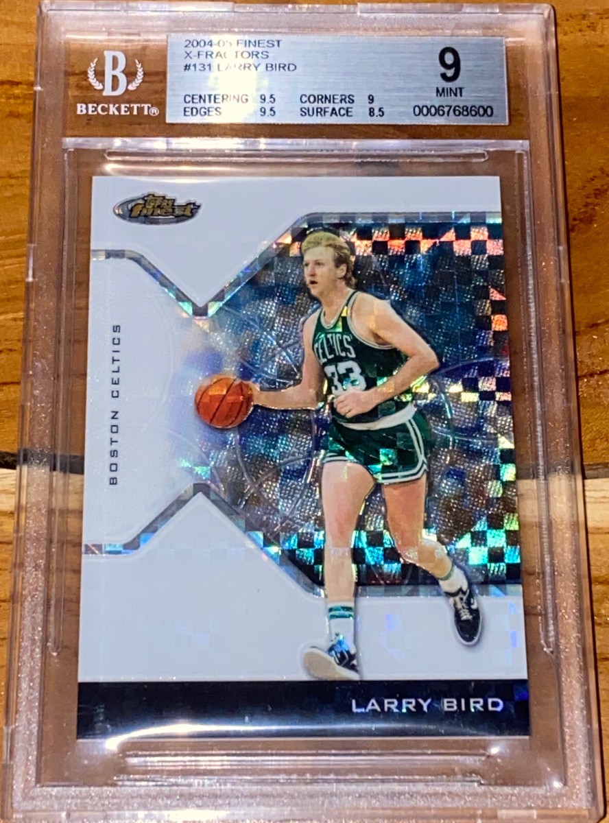 Larry Bird 2004-05 Topps Finest No.42 Refractor #068/249 & Red