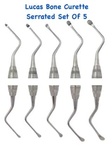 Lucas Bone Curette Double Ended Serrated 84, 85, 86, 87, 88 Hollow Handle CE