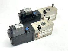 SMC VZ412 3-Port Pneumatic Body Ported Solenoid Valve w/ 24VDC Coil LOT OF 2
