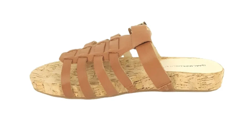 SANDALIA ISAAC MIZRAHI LIVE Mujer JERSEY Cuero Marrón CORREAS Sin Cordones Talla 6 Ancha Foto 4 de 4