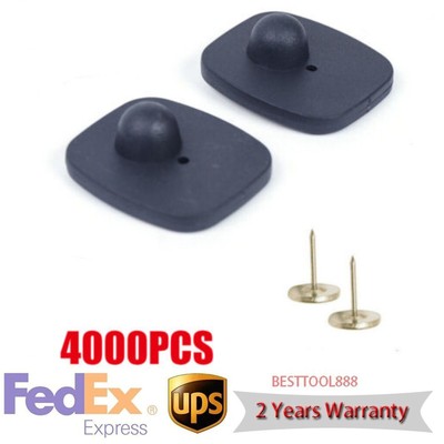 EAS Hard Tags Security Lock Tags+Pin Anti Theft Clothing Magnetic Buckle 4000PCS