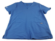 Figs Women's Casma V Neck Scrub Top Blue FW1100 Size XL Medical Nurse