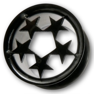 Edelstahl Flesh Tunnel Sterne ohr plug horn piercing taper tube earlet silber SM