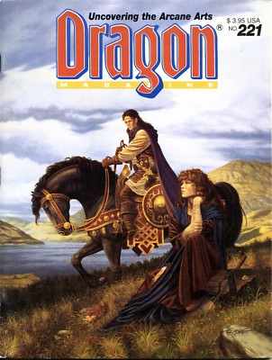 DRAGON MAGAZINE UNCOVERING THE ARCANE ARTS #221 FANTASY RPG VF!