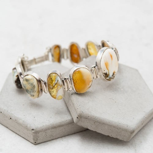 Exclusive Baltic Amber Statement Bracelet Natural Amber Silver Jewelry Unique - Picture 11 of 11