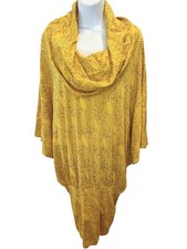 RACHEL PALLY Blouson Cocoon Dress Size SMALL Yellow Jersey Cowl Neck Artsy Boho