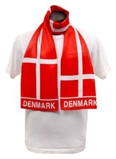 Denmark Flag Print Scarf NEW One-Size-Fits-All Danish Dannebrog FREE SHIPPING
