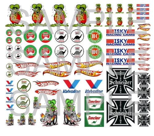 RATFINK 1:64,1:43,1:32,1:24  WATER-SLIDE DECALS FOR HOT WHEELS, SLOT CAR,MODELS