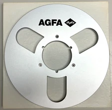 AGFA EMPTY METAL 10.5" TAPE REEL for 1/4" tape (with box)